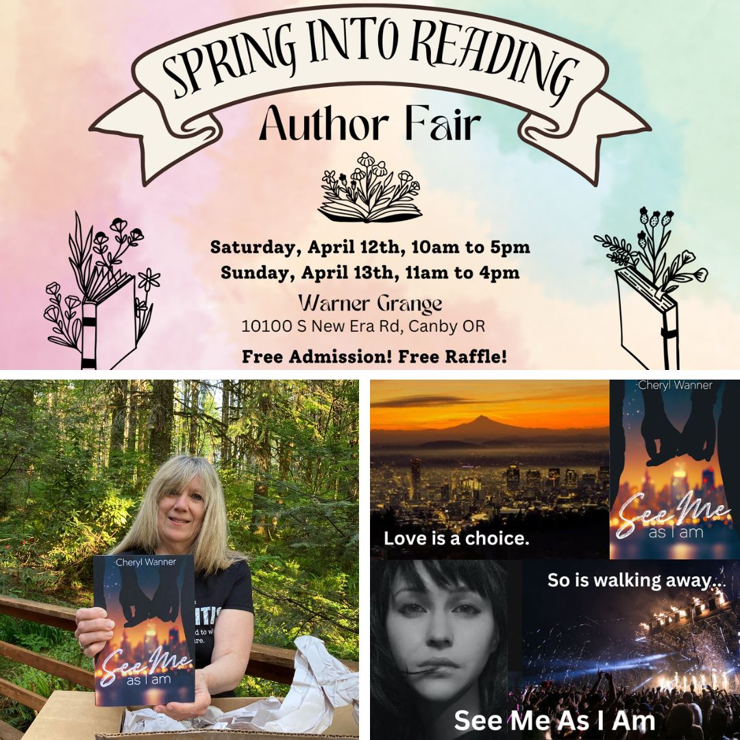 Join me at the Spring into Reading Author Fair in Canby, OR, on Saturday, April 12, and Sunday, April 13. Meet dozens of local authors, check out their books, and enter the free book raffle! Hope to see there!

#springintoreading #authorfair #bookfair #canbyoregon #yabooks