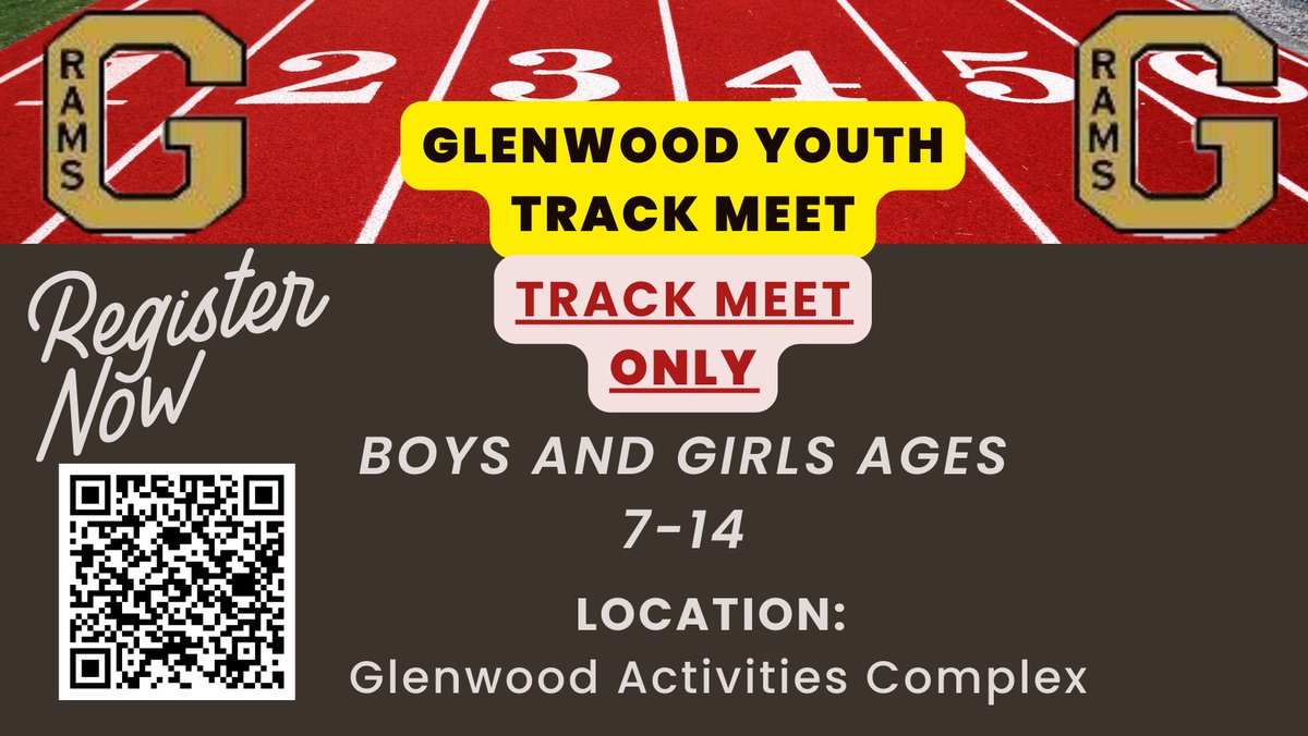 Glenwood Boys &amp; Girls  Track Teams hosting Youth Track and Field Meet May 10th.