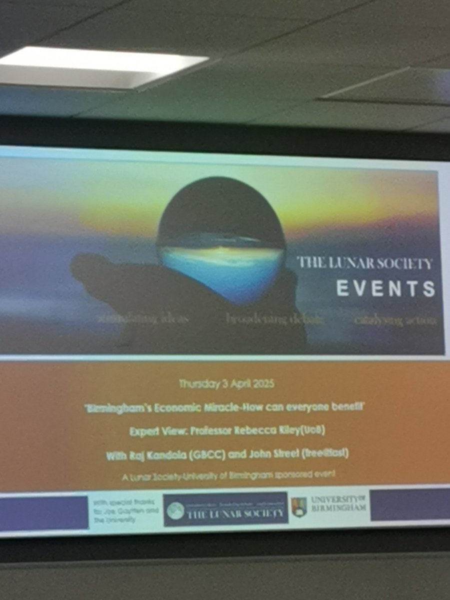 'Birmingham' s Economic Miracle - How an everyone benefit.' l am looking forward to this one for sure!
