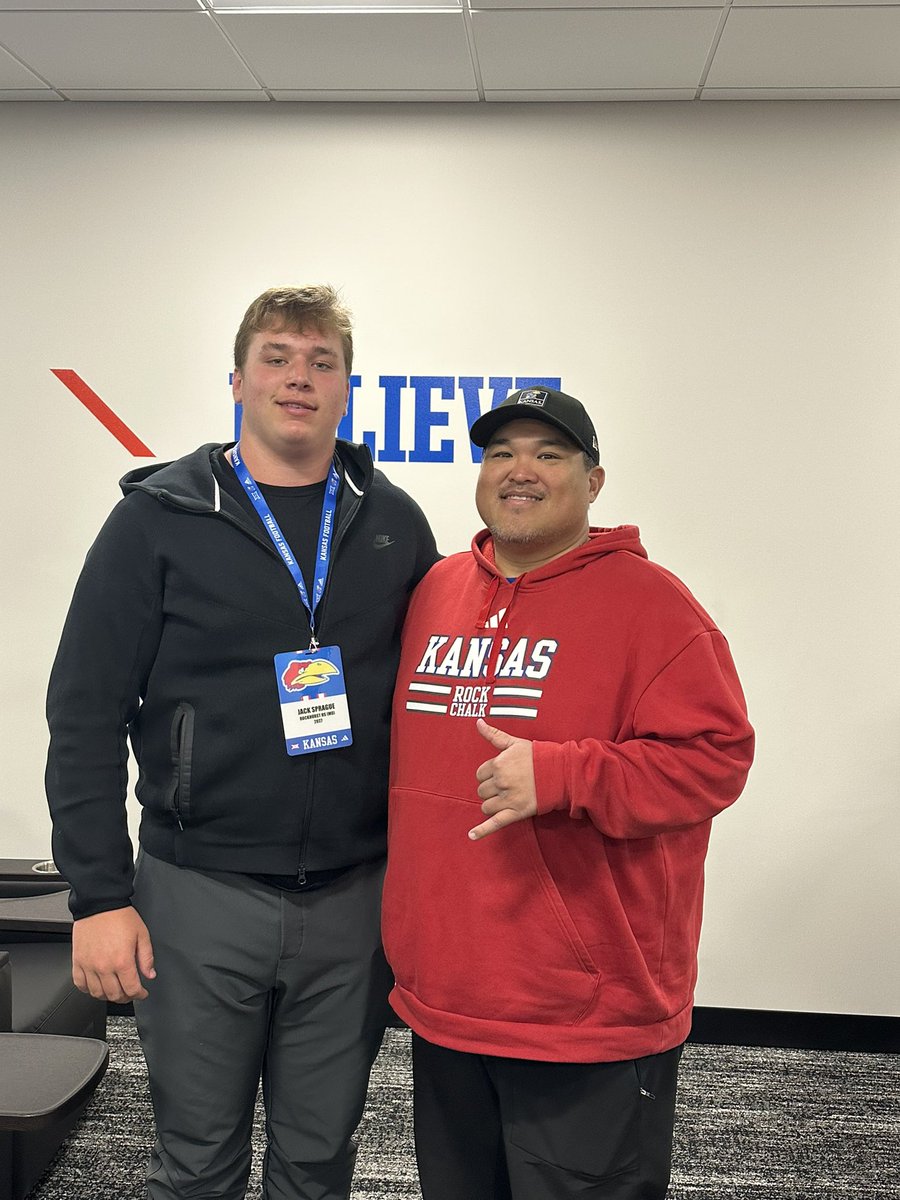 Jack Sprague (@jacksprague09) on Twitter photo Had a great time at <a href="/KU_Football/">Kansas Football</a> spring practice. <a href="/CoachAgpalsa/">Daryl Agpalsa</a> <a href="/BillyBonneau/">Billy Bonneau</a> <a href="/CoachSvarczkopf/">Greg Svarczkopf</a> Had a great time at <a href="/KU_Football/">Kansas Football</a> spring practice. <a href="/CoachAgpalsa/">Daryl Agpalsa</a> <a href="/BillyBonneau/">Billy Bonneau</a> <a href="/CoachSvarczkopf/">Greg Svarczkopf</a>