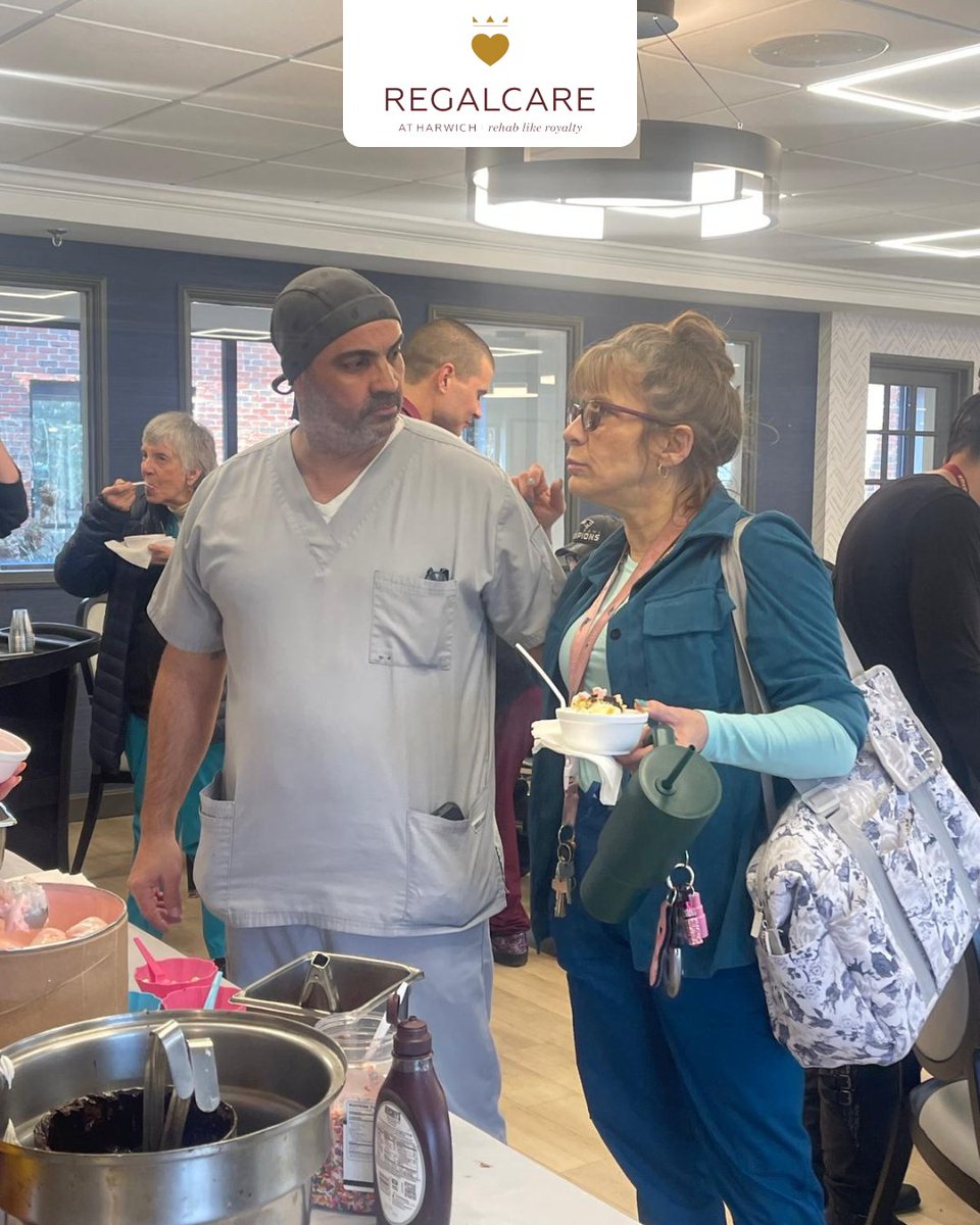 AtHarwich's tweet photo. 🍦 Sweet treats for an amazing team! 🍦 Our RegalCare at Harwich staff and residents enjoyed a delightful ice cream social—because nothing brings people together like a scoop (or two)! 🍨💙 #RegalCareAtHarwich #IceCreamSocial #SweetMoments https://t.co/MJaaH7Swd0