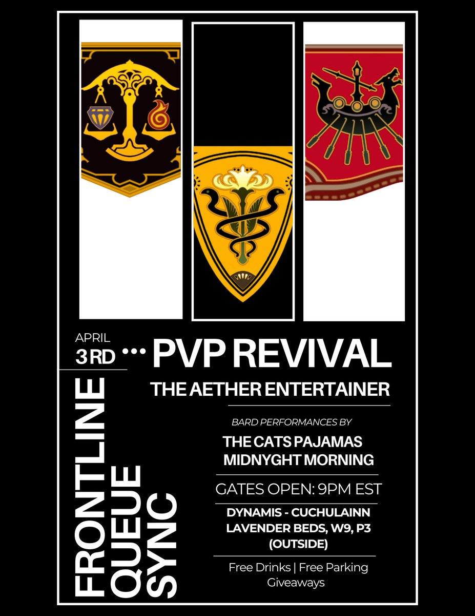 The Aether Entertainer (@theaentertainer) on Twitter photo Tonight, we're hosting <a href="/PvPRevival/">Revival · FFXIV PvP Community</a>'s Frontline Queue Sync🥊supporting <a href="/ASPCA/">ASPCA</a> 🐶 We have a $100 goal, so we would love for you to help us crush it while trying out the new revamped secure map! There will be tons of giveaways, live music, and free drinks. We hope to see you there ~ Tonight, we're hosting <a href="/PvPRevival/">Revival · FFXIV PvP Community</a>'s Frontline Queue Sync🥊supporting <a href="/ASPCA/">ASPCA</a> 🐶 We have a $100 goal, so we would love for you to help us crush it while trying out the new revamped secure map! There will be tons of giveaways, live music, and free drinks. We hope to see you there ~