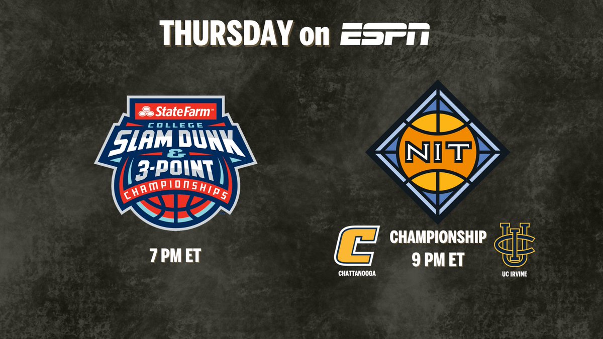 ESPN PR (@espnpr) on Twitter photo Thursday, ESPN presents a college hoops doubleheader
🏀 7p ET | College Slam Dunk & 3-Point Championships
🎙️ <a href="/SeanFarnham/">Sean Farnham</a>, <a href="/JayBilas/">Jay Bilas</a>, <a href="/TheRonSlay/">Ron Slay</a>, <a href="/Angel_Gray1/">Angel Gray</a>
🏀 9p ET | #NIT2025 Championship
🎙️ <a href="/mikecoreysports/">Mike Corey</a>, <a href="/franfraschilla/">Fran Fraschilla</a>, <a href="/ashahahmadi/">Ashley ShahAhmadi</a> Thursday, ESPN presents a college hoops doubleheader
🏀 7p ET | College Slam Dunk & 3-Point Championships
🎙️ <a href="/SeanFarnham/">Sean Farnham</a>, <a href="/JayBilas/">Jay Bilas</a>, <a href="/TheRonSlay/">Ron Slay</a>, <a href="/Angel_Gray1/">Angel Gray</a>
🏀 9p ET | #NIT2025 Championship
🎙️ <a href="/mikecoreysports/">Mike Corey</a>, <a href="/franfraschilla/">Fran Fraschilla</a>, <a href="/ashahahmadi/">Ashley ShahAhmadi</a>
