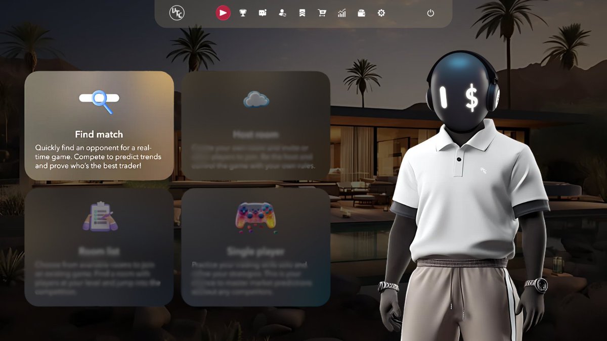 ''Find Match'' is your portal to the arena where true talent emerges. 
Challenge traders in real time, dominate the markets, prove who is really in charge!

Find your opponent, enter the arena, prove that YOU are the true predator of the markets. 
The other features? 
Still