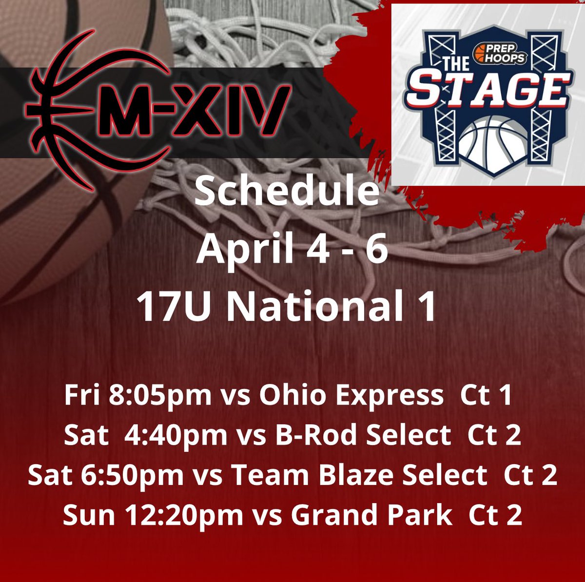 Team M-XIV Boys (@m14hoops_boys) on Twitter photo ✔️OPENING WEEKEND
🗓 April 4 - 6
📍Noblesville, IN
📸 Prep Hoops
👀 #Repthe14
<a href="/PrepHoopsIL/">Prep Hoops Illinois</a>
<a href="/coachSPham/">Steve Parham</a>
<a href="/ILHoopProspects/">Illinois Hoop Prospects</a>
<a href="/ILLHoopsScoops/">ILLHoopsScoops</a>
<a href="/chilandprephoop/">Chicagoland PrepHoop</a> ✔️OPENING WEEKEND
🗓 April 4 - 6
📍Noblesville, IN
📸 Prep Hoops
👀 #Repthe14
<a href="/PrepHoopsIL/">Prep Hoops Illinois</a>
<a href="/coachSPham/">Steve Parham</a>
<a href="/ILHoopProspects/">Illinois Hoop Prospects</a>
<a href="/ILLHoopsScoops/">ILLHoopsScoops</a>
<a href="/chilandprephoop/">Chicagoland PrepHoop</a>