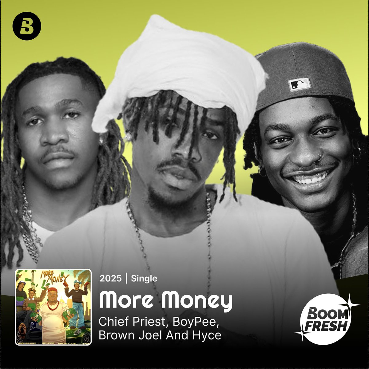 Boomplay Nigeria (@boomplaynigeria) on Twitter photo "CP Money Long...Money Na Water!" 💵 <a href="/Cpnosmall/">Cubanachiefpriest</a> just served up #MoreMoney featuring <a href="/boypee__/">choko🍫</a> , <a href="/iambrownjoel/">Brown Joel🧞♂️</a> & <a href="/hyce_thegreat/">HYCE The Great ❄️🐧</a> ! 🔥🎶💰
Hustle anthems don’t get better than this!🔥
Run it up NOW on #Boomplay! 🎶
🔗 Boom.lnk.to/ChiefPriestFt.…
#BoomFresh #BoyPee #BrownJoel #Hyce "CP Money Long...Money Na Water!" 💵 <a href="/Cpnosmall/">Cubanachiefpriest</a> just served up #MoreMoney featuring <a href="/boypee__/">choko🍫</a> , <a href="/iambrownjoel/">Brown Joel🧞♂️</a> & <a href="/hyce_thegreat/">HYCE The Great ❄️🐧</a> ! 🔥🎶💰
Hustle anthems don’t get better than this!🔥
Run it up NOW on #Boomplay! 🎶
🔗 Boom.lnk.to/ChiefPriestFt.…
#BoomFresh #BoyPee #BrownJoel #Hyce