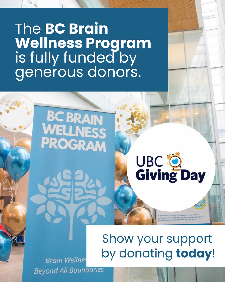 UBC Giving Day is today. Donate now to show your support towards the BC Brain Wellness Program! Please visit givingday.ubc.ca/31090/gd2025/1… to donate. 

Thank you for your support!