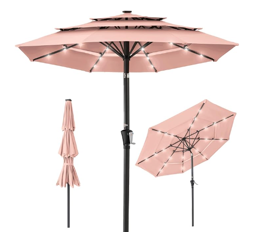 danavento's tweet image. Your patio umbrella didn't survive storage season? Get this solar-powered, 3-tier, LED-lit beauty delivered to your door. Crank &amp;amp; tilt, wind-stable &amp;amp; ready for summer.
🌞 amzn.to/4hYSal6 #ad #patioessentials #summerready
