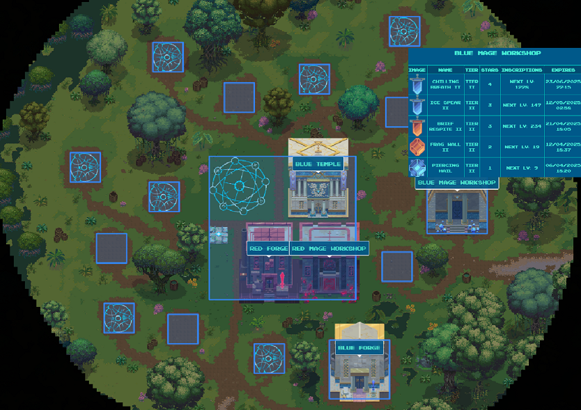 I just updated the land!

Welcome to Redblue Kingdom!
Now we have Chilling Breath II - lv 4, which helps even more to generate mana.

Where is it?   The last portal on the bottom left when you open the map.
<a href="/RuniverseGame/">The Forgotten Runiverse</a>  <a href="/ForgottenRunes/">Forgotten Runes Wizard's Cult</a>