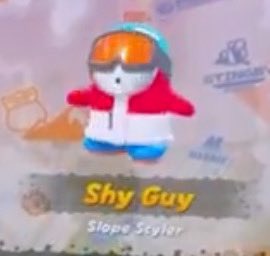 ShyGuyOfTheDay's tweet image. A new Shy Guy style has been found in Mario Kart World.

Slope Styler!