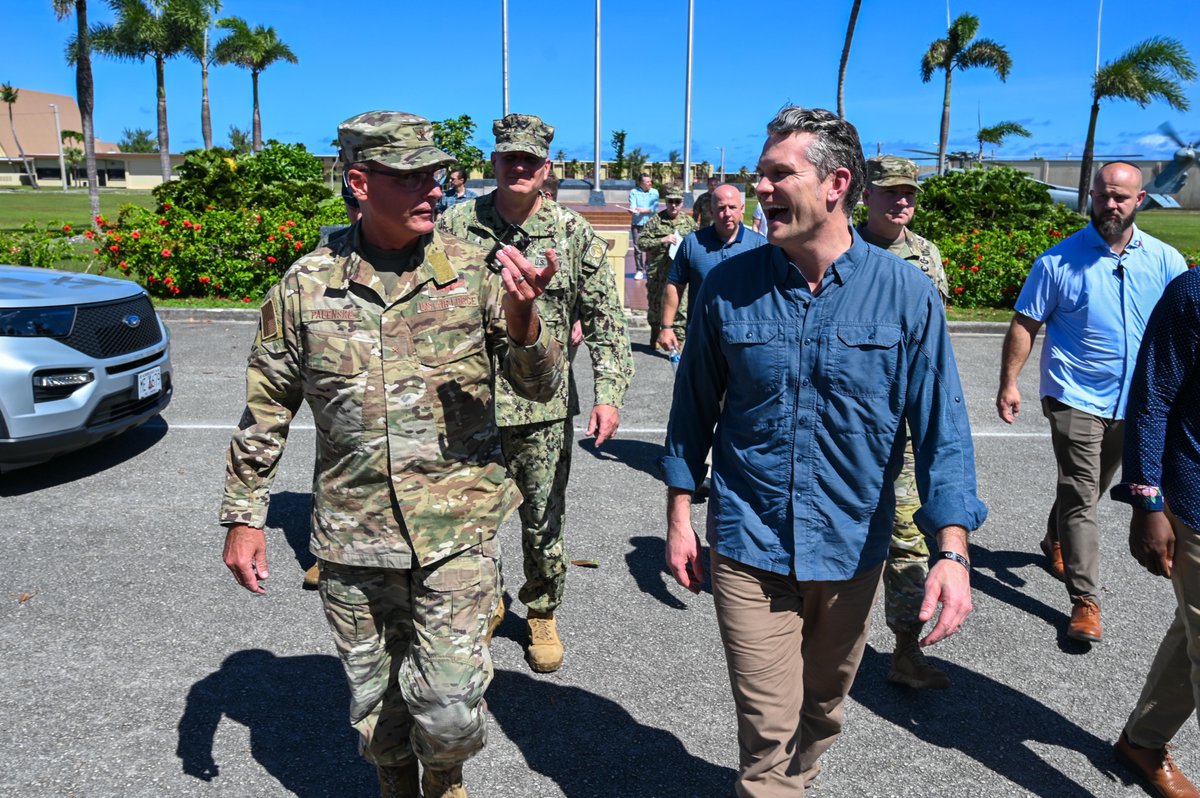 PACAF's tweet photo. 🌏 A look back at SecDef Hegseth’s Indo-Pacific tour.
From troop engagements to high-level meetings, his visit reinforced the U.S. commitment to regional security, deterrence & partnership.
#PacificPartnerships #Readiness #USCommitment https://t.co/4cDxPPeUq9