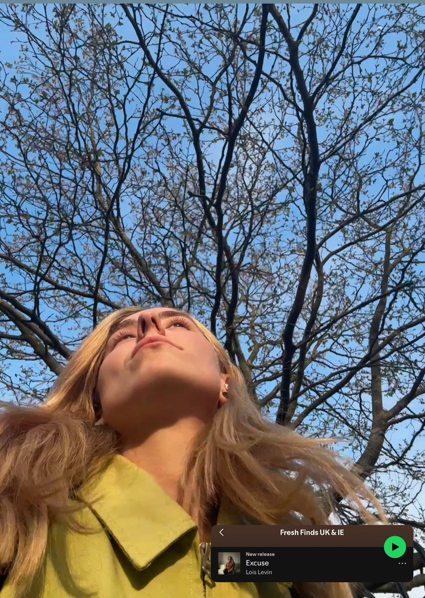 Lois Levin (@loislevinmusic) on Twitter photo The suns out and Excuse is in <a href="/SpotifyUK/">Spotify UK & Ireland</a>’s Fresh Finds UK & IE. Thanks Spotify you brighten me day ☀️ The suns out and Excuse is in <a href="/SpotifyUK/">Spotify UK & Ireland</a>’s Fresh Finds UK & IE. Thanks Spotify you brighten me day ☀️