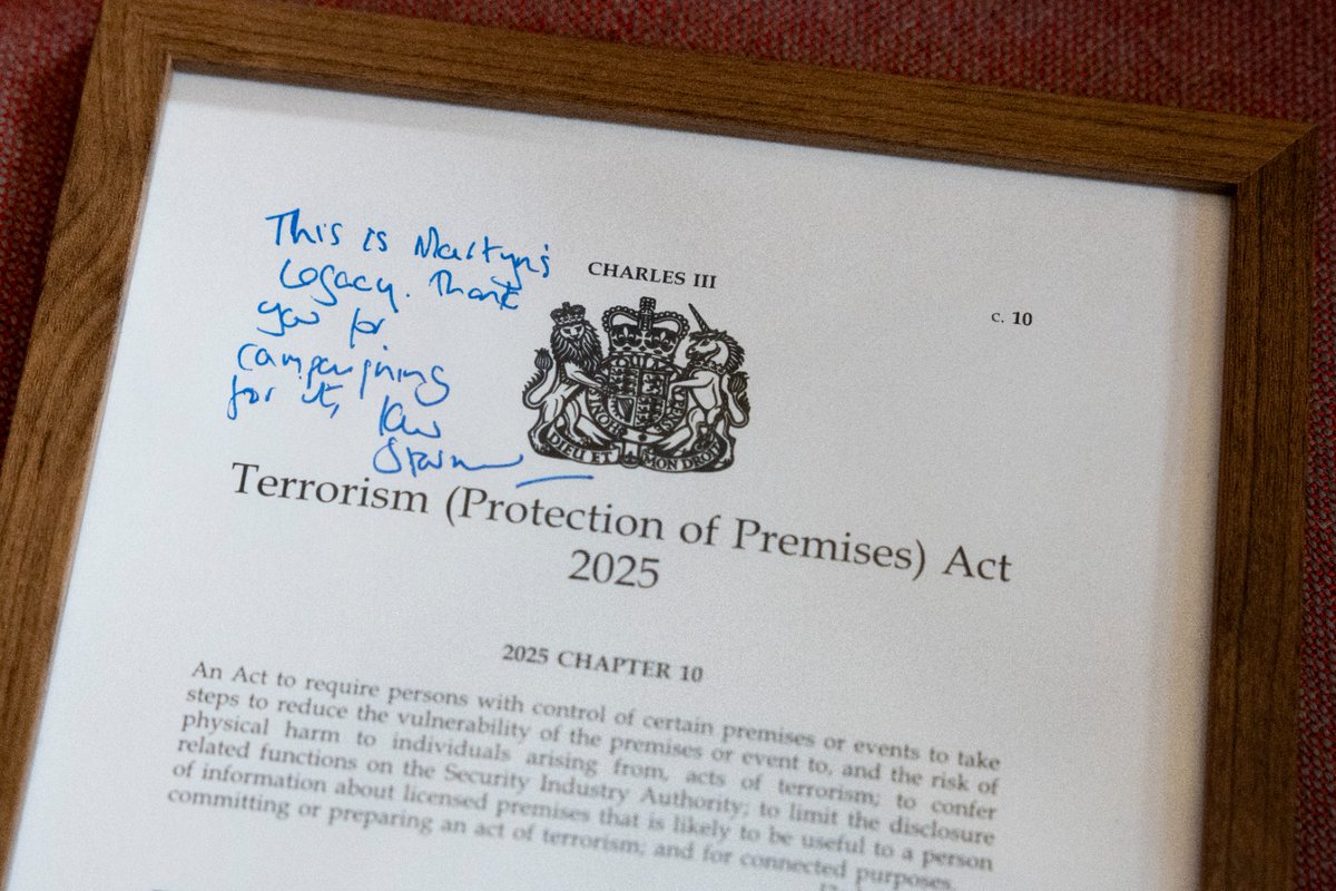 Keir Starmer (@keir_starmer) on Twitter photo Before I became Prime Minister, I promised Figen Murray that I would introduce Martyn's Law, in memory of her son Martyn and all those who lost their lives the night of the Manchester Arena bombing.
Today I am proud to deliver on my promise. Before I became Prime Minister, I promised Figen Murray that I would introduce Martyn's Law, in memory of her son Martyn and all those who lost their lives the night of the Manchester Arena bombing.
Today I am proud to deliver on my promise.
