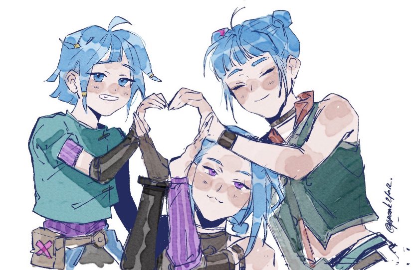 caitlynshex's tweet photo. This is so sweet, I forgot who I grabbed a screenshot of this from, but I think I see a watermark 🫶🏻🩵💙

#jinx #powder #arcane #heart https://t.co/SUqZWmE6OA
