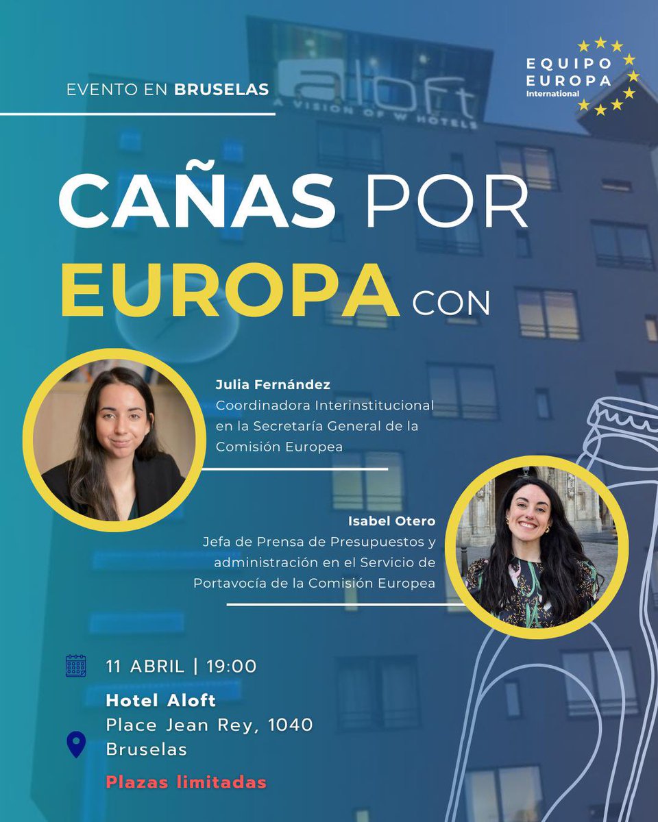 Julia Fernández Arribas (@juliaineurope) on Twitter photo El 11 de abril estaremos en Bruselas para hablar sobre la Unión Europea, trabajar para la Comisión Europea y nuestra trayectoria (desde <a href="/Equipo_Europa/">Equipo Europa</a> hasta hoy). Temas clave, anécdotas y algún que otro consejo.
¿Nos vemos? docs.google.com/forms/d/e/1FAI… El 11 de abril estaremos en Bruselas para hablar sobre la Unión Europea, trabajar para la Comisión Europea y nuestra trayectoria (desde <a href="/Equipo_Europa/">Equipo Europa</a> hasta hoy). Temas clave, anécdotas y algún que otro consejo.
¿Nos vemos? docs.google.com/forms/d/e/1FAI…
