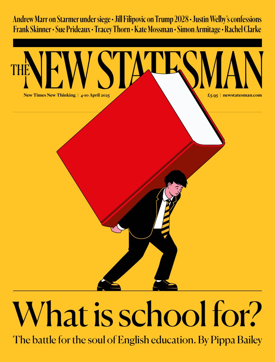 Please take a moment to admire this banger of a cover – and then read Pippa Bailey's terrific long read on how curriculum reform became an ideological battleground 
newstatesman.com/politics/educa…
