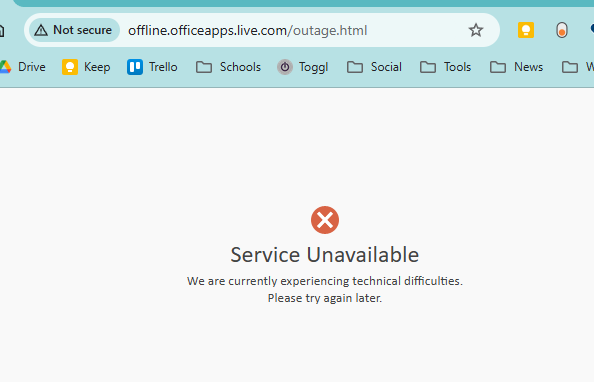 Carl (@carlcod_es) on Twitter photo Ok - this is a weird one - anyone else having problems installing <a href="/Office365/">Office 365</a> with a reported outage?
Not seeing anything on socials, but I can't download the installer on win 11 Ok - this is a weird one - anyone else having problems installing <a href="/Office365/">Office 365</a> with a reported outage?
Not seeing anything on socials, but I can't download the installer on win 11