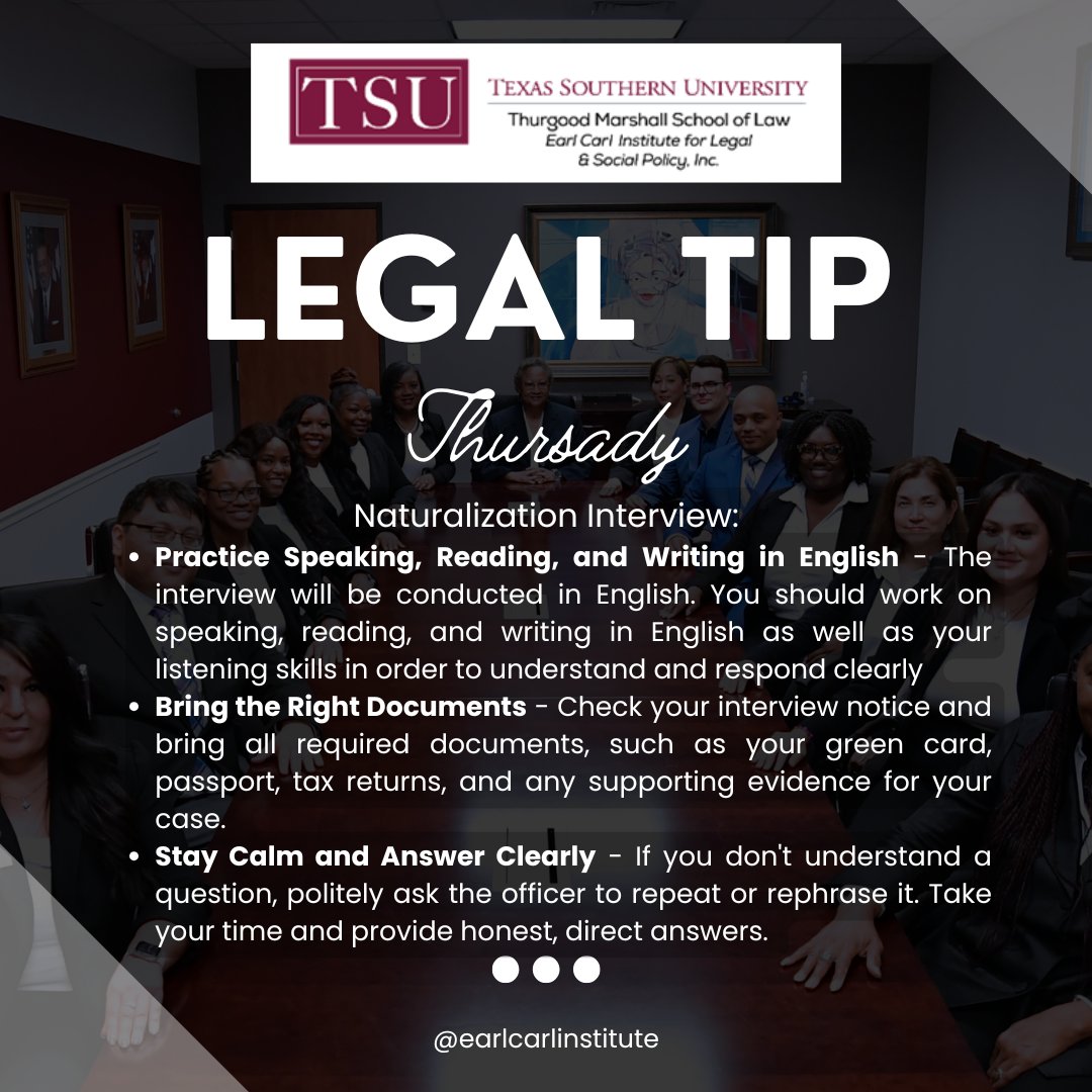 EarlCarlInc's tweet photo. Legal Tip Thursday! #immigrationlaw #hbculawyers https://t.co/nX3NcnSTNZ