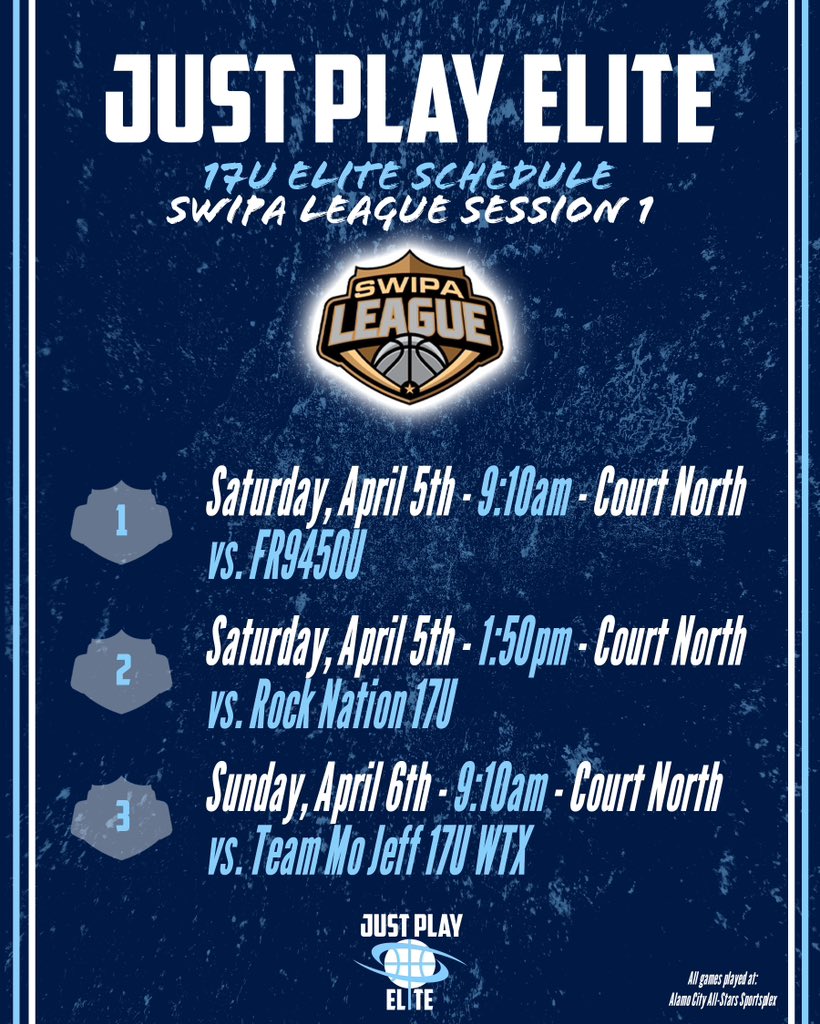 Swipa Schedule for this weekend. <a href="/JPElite_Girls/">Just Play Elite</a> <a href="/FiveOnFiveHoops/">Ian Mumm</a>