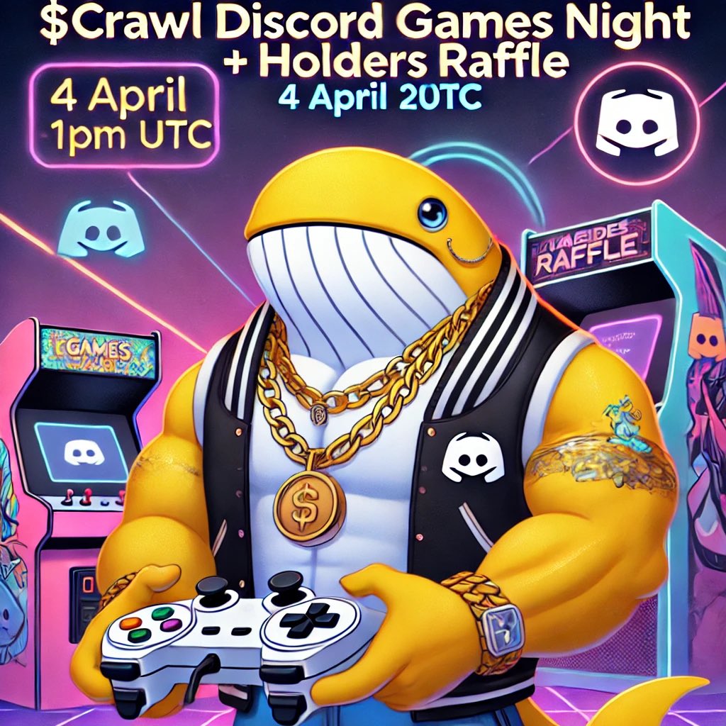 🚀 $CRAWL Discord Games Night + Holders Raffle 🎮🔥

Join us tomorrow, 4 April 2025, at 1 PM UTC for an action-packed gaming event!

💰 Total Prize Pool: 50 $RON

🏆 Game Prizes (per game):
•🥇 1st Place: 10 $RON
•🥈 2nd Place: 3 $RON
•🥉 3rd Place: 3 $RON

📌 Bonus: $2 RON