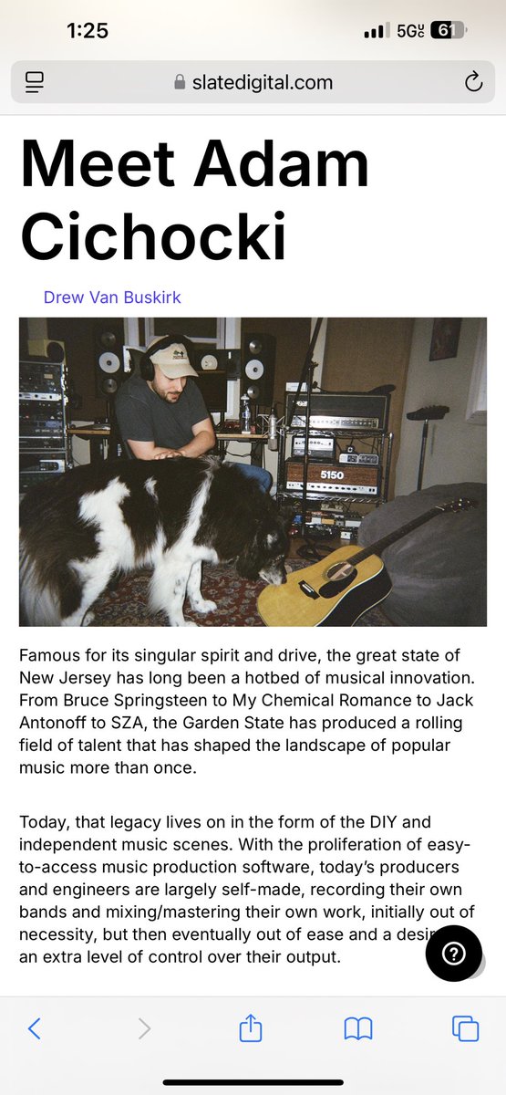 Had the honor of doing an interview with <a href="/SlateDigital/">Slate Digital</a> - big ups to Drew for the chat. slatedigital.com/meet-adam-cich…