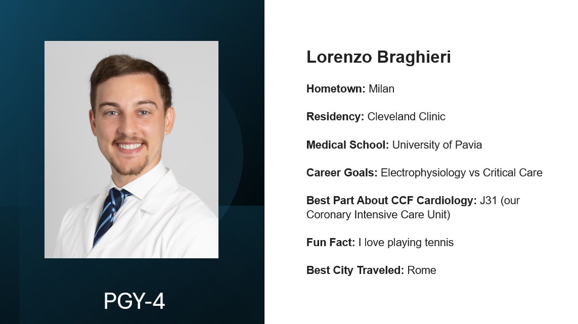 CCF Cardiology Fellows (@ccfcards) on Twitter photo Up next is our very own, the bright <a href="/LorenzoBragh/">Lorenzo Braghieri, MD 🇮🇹🇺🇸🇪🇺</a>
<a href="/venumenon10/">venu menon</a> <a href="/RanLeeMD/">Ran Lee, MD, FACC</a> <a href="/CCF_IMCHIEFS/">Cleveland Clinic IM</a> <a href="/CleClinicHVTI/">Cleveland Clinic Heart, Vascular & Thoracic</a> #CCFCardsFam Up next is our very own, the bright <a href="/LorenzoBragh/">Lorenzo Braghieri, MD 🇮🇹🇺🇸🇪🇺</a>
<a href="/venumenon10/">venu menon</a> <a href="/RanLeeMD/">Ran Lee, MD, FACC</a> <a href="/CCF_IMCHIEFS/">Cleveland Clinic IM</a> <a href="/CleClinicHVTI/">Cleveland Clinic Heart, Vascular & Thoracic</a> #CCFCardsFam