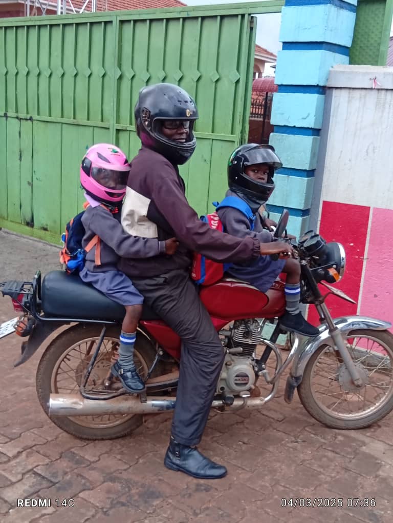 We  extend our sincerest appreciation to this conscientious boda-boda rider, who is cognizant of road safety, particularly use of helmets among vulnerable children. 
A concerned citizen followed him to a school &amp; captured this inspiring photo, showcasing his commitment to