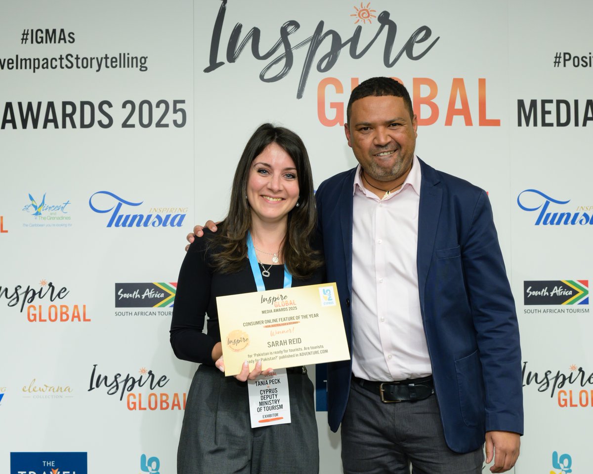 Inspire Global (@inspireglobal_) on Twitter photo 🥁Huge congratulations to <a href="/sarahtrvls/">Sarah Reid</a> for winning Consumer Online Feature of the Year - Asia, Australasia & Oceania for ‘Pakistan is ready for tourists. Are tourists ready for Pakistan?’ published on <a href="/Adventurecom/">Adventure.com</a> at the #IGMAs 2025. Kindly sponsored by <a href="/visitcyprus/">VisitCyprus</a> 🥁Huge congratulations to <a href="/sarahtrvls/">Sarah Reid</a> for winning Consumer Online Feature of the Year - Asia, Australasia & Oceania for ‘Pakistan is ready for tourists. Are tourists ready for Pakistan?’ published on <a href="/Adventurecom/">Adventure.com</a> at the #IGMAs 2025. Kindly sponsored by <a href="/visitcyprus/">VisitCyprus</a>