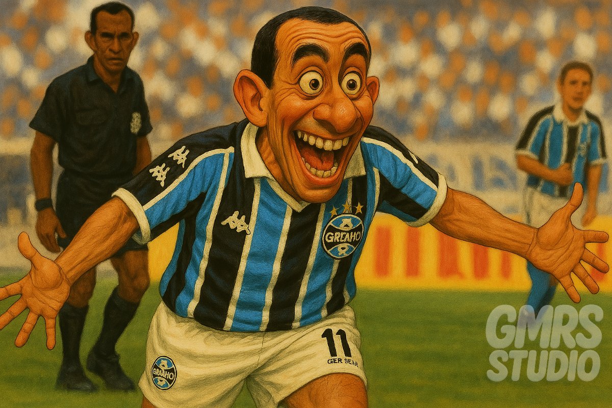 GmrsStudio's tweet photo. Zinho, maestro tricolor!
Na final da Copa do Brasil 2001, ele comandou o Grêmio rumo ao título com classe e liderança.

Arte em estilo caricatura.
#Zinho #Grêmio #CopaDoBrasil2001 #Imortal #GMRSStudio https://t.co/ad4HGRmoho
