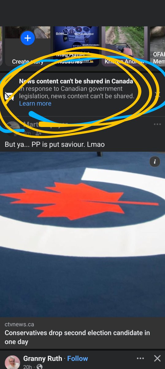 speyer8868's tweet image. We Can&apos;t share Canadian news in Canada. Just so you know.. Makes sense in a free country eh! #elbowsdown #thinkforyourself #freedom