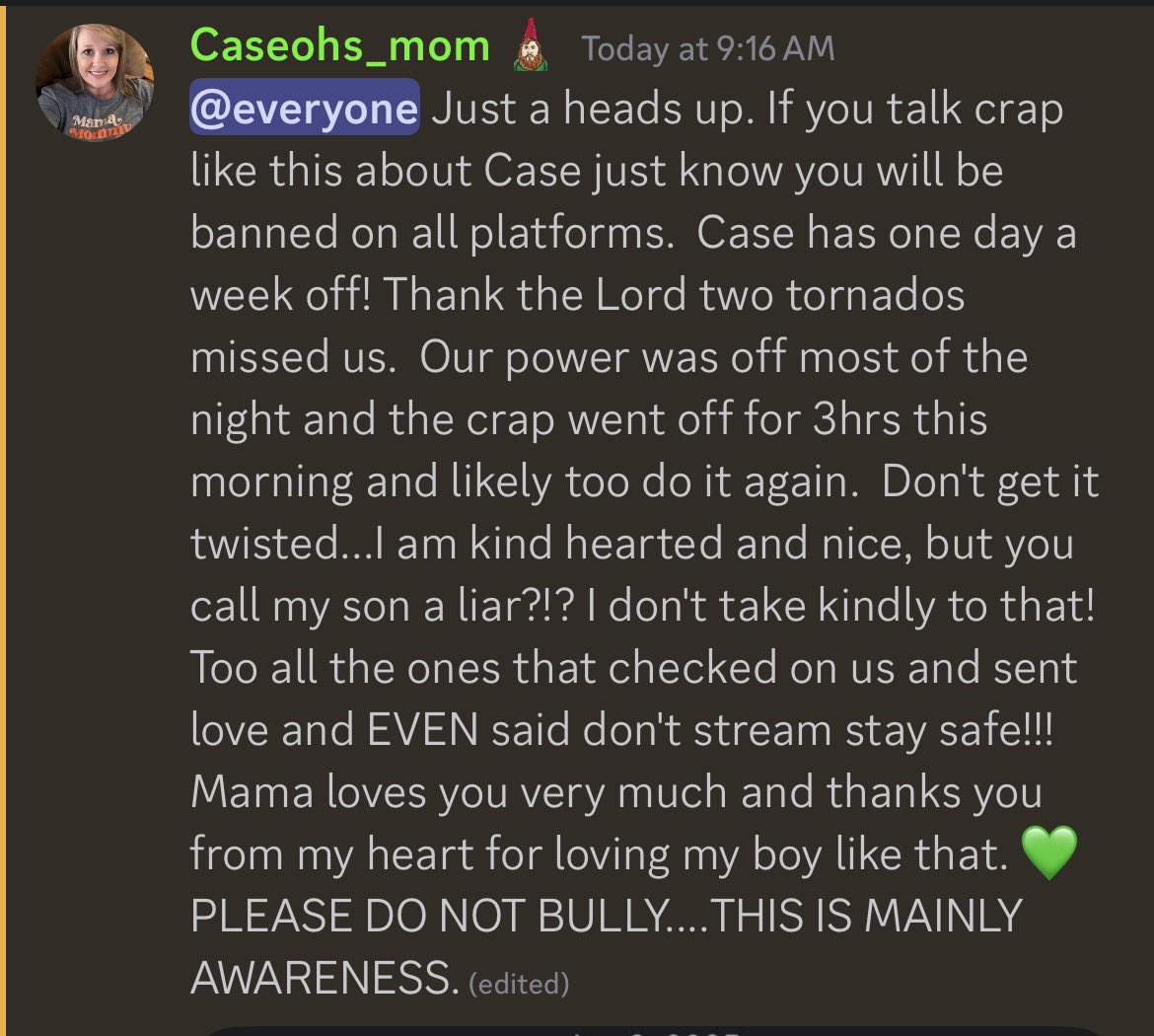 arkansas had a SEVERE weather warning last night. tornado damage was so severe that the governor declared a state of emergency. lives were impacted and devastated. 

thankfully, case and his family are okay. 
don't be like this person. be grateful and think before you speak 💞