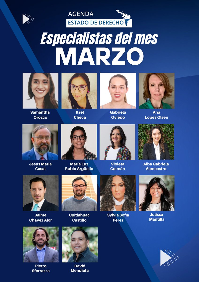 👥 🤝 Queremos agradecer a cada especialista que escribió en Agenda Estado de Derecho durante el mes de marzo: <a href="/samorozcom/">Samantha</a>, <a href="/ItzelCheca/">Marcia Itzel</a>, Gabriela Oviedo Perhavec, Ana Carolina Lopes Olsen, <a href="/jesusmariacasal/">Jesús María Casal</a>,  María Luz Rubio Argüello, Violeta Colmán, Alba Gabriela Alencastro,