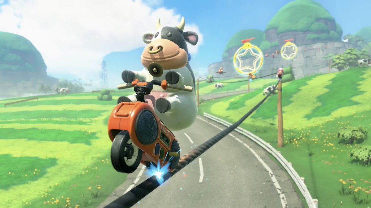 MarkyBoyTV's tweet photo. IS THIS COW MY NEW FAVOURITE CHARACTER??

#Nintendo #NintendoDirect #NintendoSwitch2 #MarioKart #MarioKartWorld #Trend #Trending #Gaming #GamingCommunity https://t.co/S2iHuP9OGH