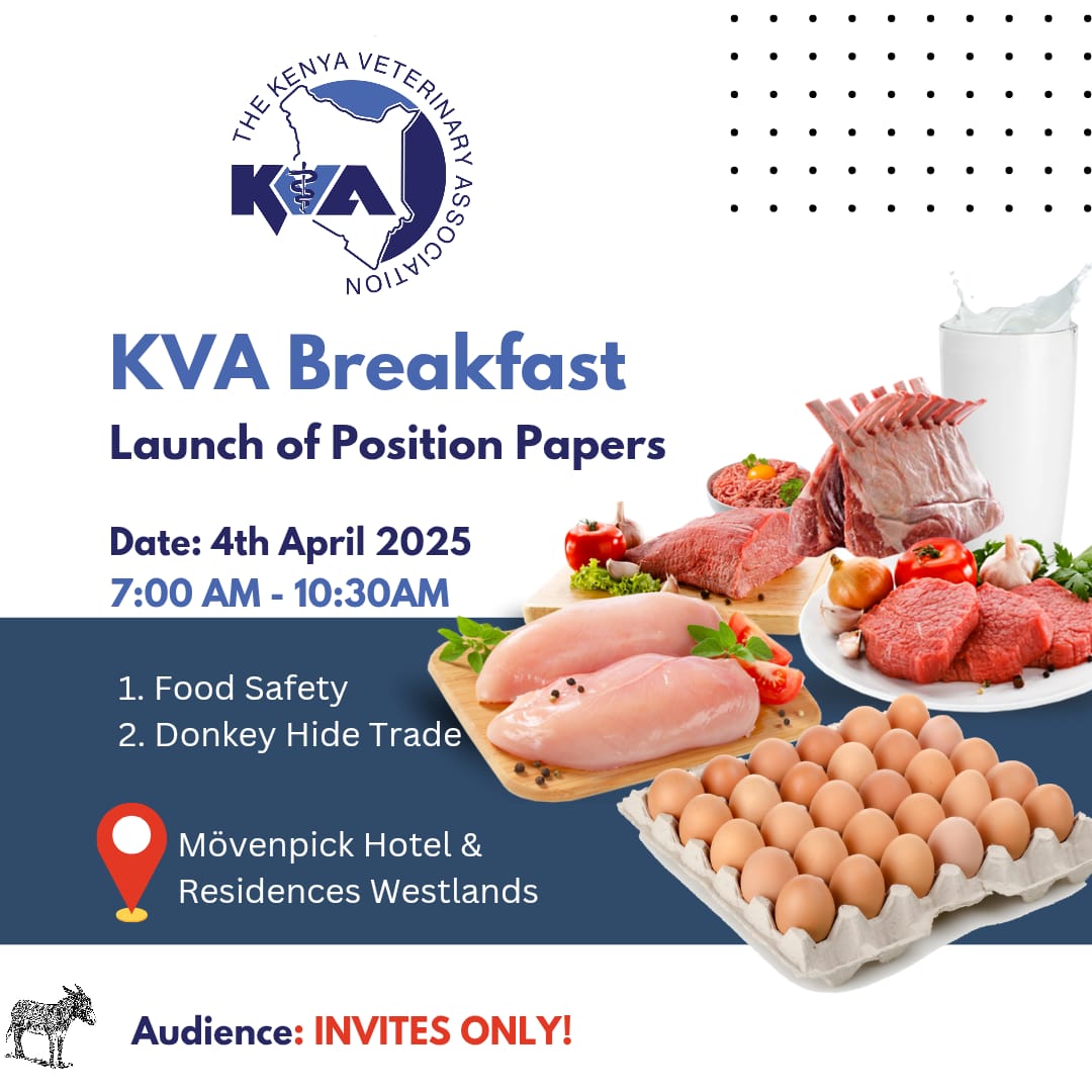 lenna_kibet's tweet photo. Kenya Veterinary association strives to ensure Public health safety(through ensuring Food we consume is safe) and address challenges around Animal welfare.

KVA will be launching their position papers on; 
1. FOOD SAFETY 
2.DONKEY HIDE TRADE 

#FoodSafety  #EndDonkeyskintrade https://t.co/IImkozOSn3