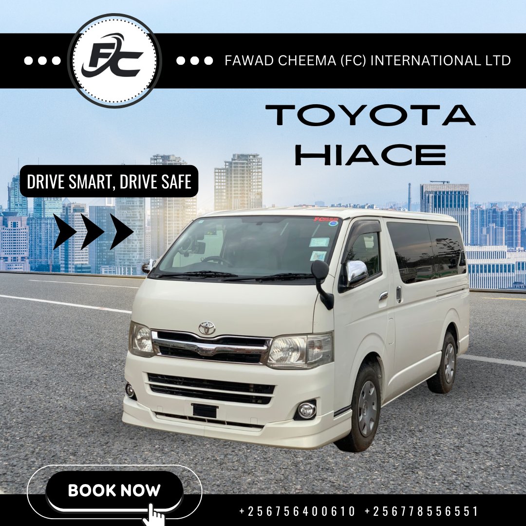 fcmotorsug's tweet photo. 𝐅𝐀𝐖𝐀𝐃 𝐂𝐇𝐄𝐄𝐌𝐀 (𝐅𝐂) 𝐈𝐍𝐓𝐄𝐑𝐍𝐀𝐓𝐈𝐎𝐍𝐀𝐋 𝐋𝐓𝐃
TOYOTA HIACE
DRIVE SMART, DRIVE SAFE.

For Booking: 0756 400610 / +256778556551
#carstagram #luxurycars #Toyota #Hiace #Toyota #love #kampala #Uganda #carlovers #needcars #instagram #toyotasupra #toyota https://t.co/vcxmZCrdhf