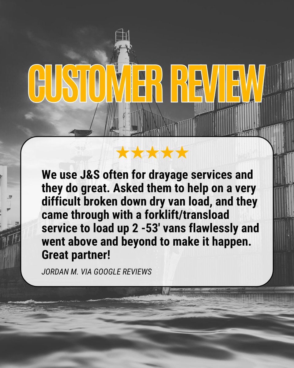 jsdrayage's tweet photo. Nothing makes us prouder than hearing great things about our port drayage services! 

A special thank you to our exceptional port team – your expertise and commitment are truly appreciated! We strive for excellence in every shipment. 💪 

#portdrayage https://t.co/O1sSZDEMdX
