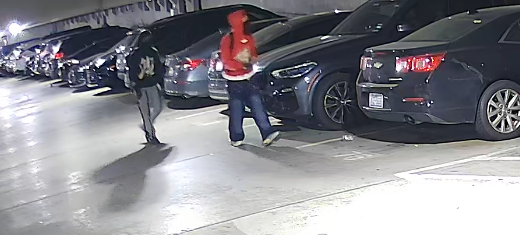 CMPD needs help identifying these two individuals. Surveillance footage captures them entering the garage and attempting to open multiple vehicle doors before successfully accessing the victim's car. Please Call 704-334-1600 or use @P3TIPS app. All tips can remain anonymous.