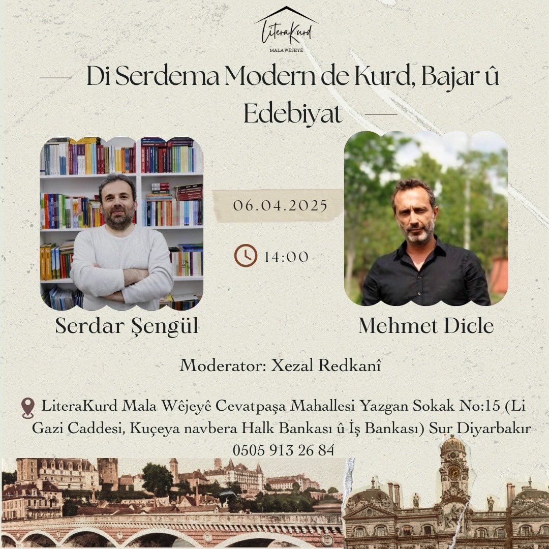 "Di serdema modern de Kurd, Bajar û Edebiyat"
Bernameya me ya ewil bi Serdar Şengül û Mehmet Dicle re ye. Keremkin.