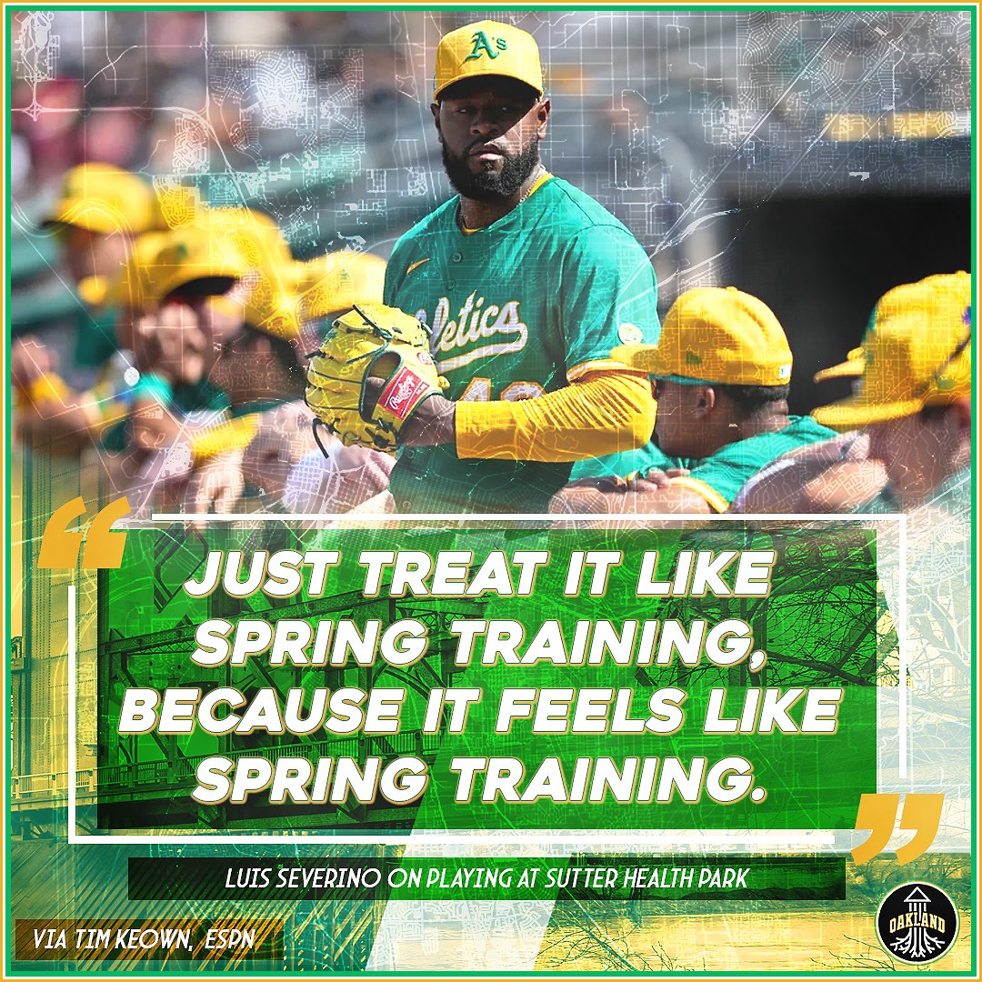 uprootedoakland's tweet photo. The A's new ace, Luis Severino, got his first chance to play at Sutter Health Park in Sacramento this week, and it left a lot to be desired.

"You can't have all the stuff you have in a normal stadium...We need to get used to it."

#Athletics https://t.co/WvjrTeNaNC