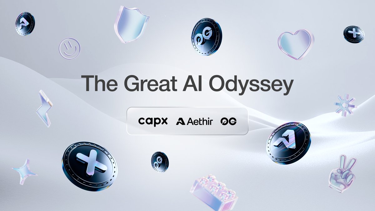 The Great AI Odyssey 📣📣

We are excited to be partnering with <a href="/0G_labs/">0G Labs (Ø,G) - AI L1</a> and <a href="/AethirCloud/">Aethir</a> for The Great AI Odyssey🤝

Some of the most anticipated AI protocols of 2025 have come together, offering opportunities to participate, learn and win exciting rewards. 👇