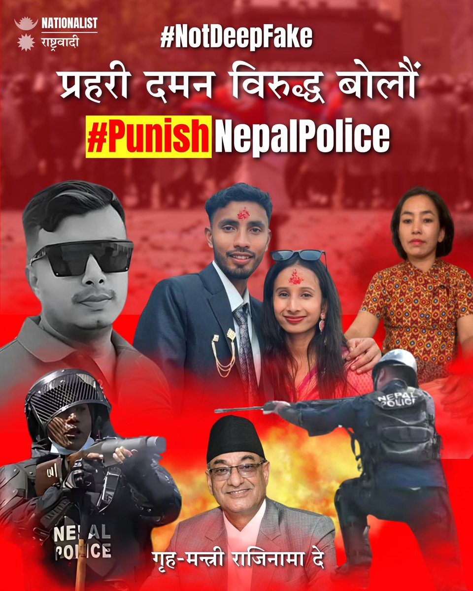 NationalistNP's tweet photo. बिकेको मिडिया विरुद्ध- अन्धा मानव अधिकार कर्मि विरुद्ध- झुठको विरुद्ध- अन्नायको विरुद्ध #PunishNepalPolice
#NotDeepFake
#ResignRameshLekhak https://t.co/iX0IdGBQMR
