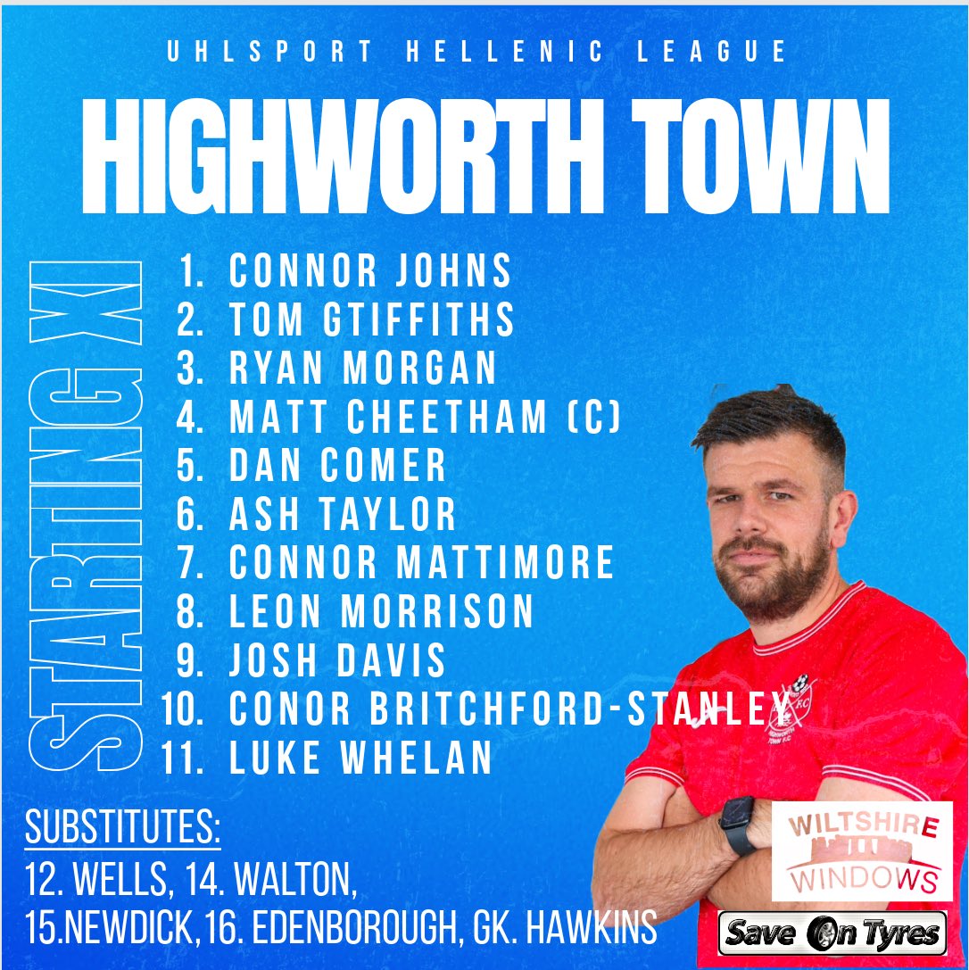 Highworth Town FC (@highworthtownfc) on Twitter photo STARTING XI…
Here’s how we lineup at The Flying Monk Stadium to face <a href="/MalmsVicsMedia/">Malmesbury Victoria Football Club</a>
<a href="/HellenicLeague/">Hellenic League</a> <a href="/swsportsnews/">South West Sports News</a>
<a href="/NonLeagueCrowd/">Non League Crowds</a> STARTING XI…
Here’s how we lineup at The Flying Monk Stadium to face <a href="/MalmsVicsMedia/">Malmesbury Victoria Football Club</a>
<a href="/HellenicLeague/">Hellenic League</a> <a href="/swsportsnews/">South West Sports News</a>
<a href="/NonLeagueCrowd/">Non League Crowds</a>