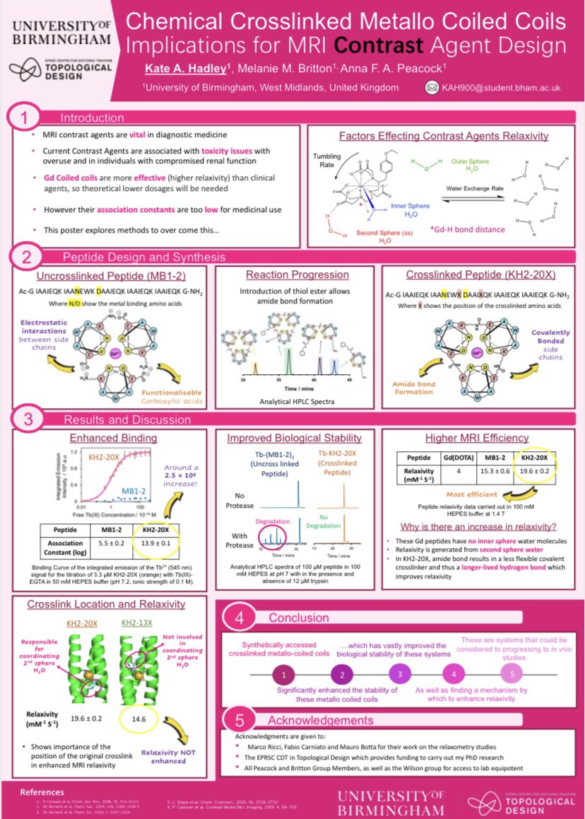 ka_hadley's tweet photo. Happy to have come back from Dalton2025 having presented my first oral presentation, it was great to chat to such lovely people! To top it off I won the Sir Geoffrey Wilkinson poster competition prize for my pretty pink poster I presented as well! 🌸🌺Successfully week! https://t.co/y3EAqyurMy