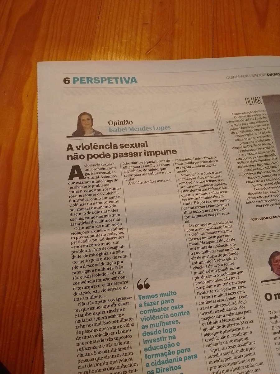 Quando uma violação sexual passa impune, além de ser uma nova agressão sobre a vítima, é um reforçar da violência porque é um sinal de que toda uma sociedade é conivente.

dn.pt/opiniao/a-viol…