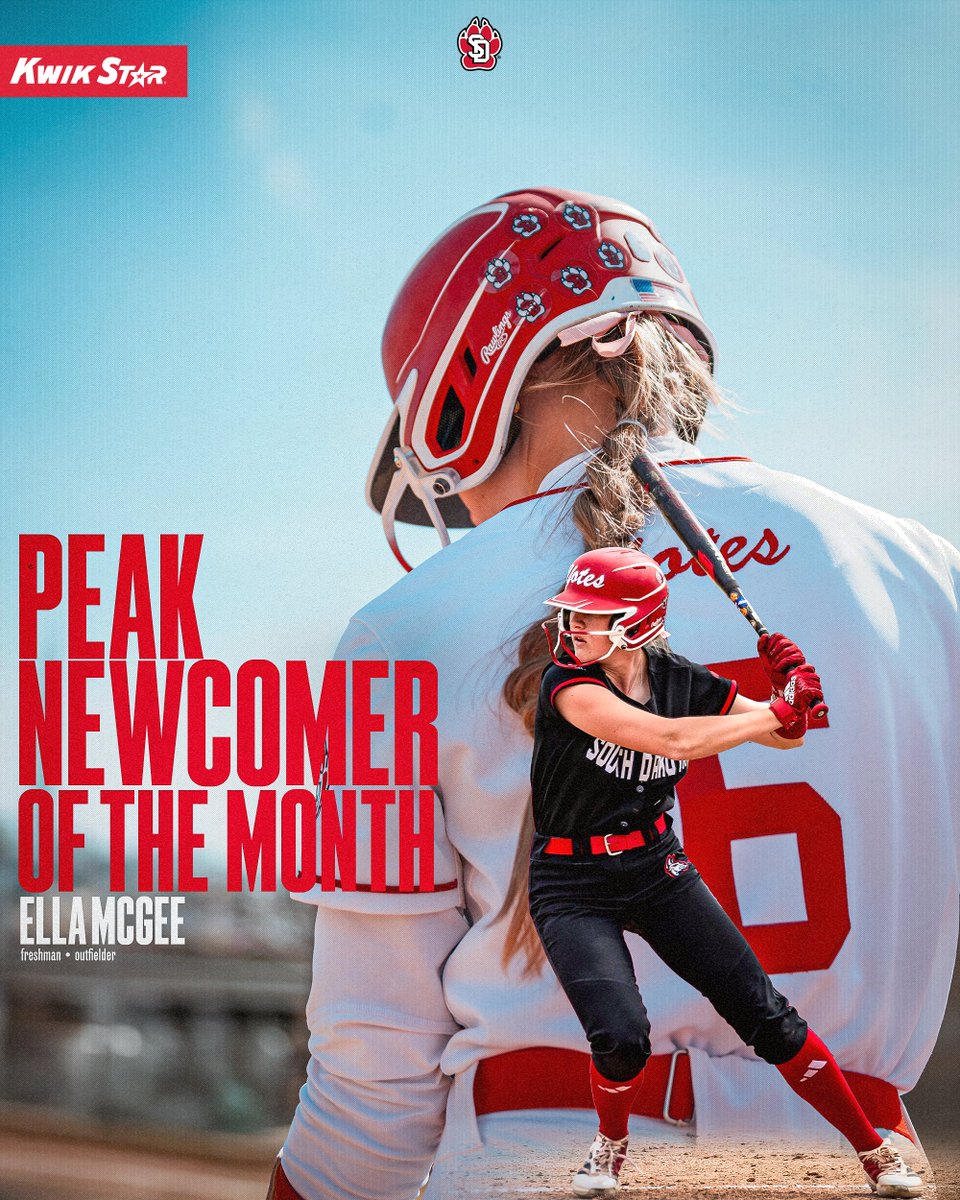 Your <a href="/KwikTrip/">Kwik Trip</a> Peak Newcomer of the Month, <a href="/EllaMcgee06/">Ella Mcgee</a>! 👏

#GoYotes x #WeAreSouthDakota