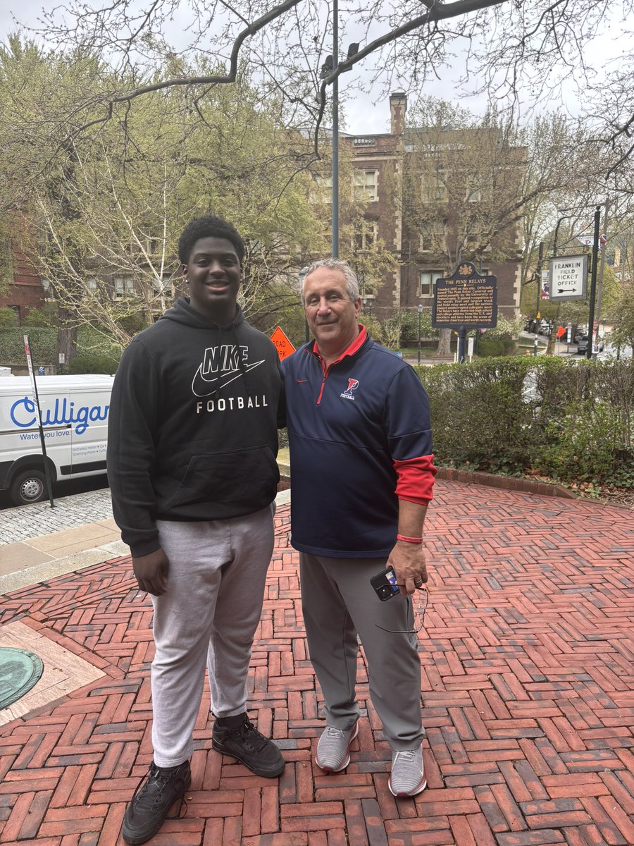 AJ Bouie (@ajbouie46800) on Twitter photo After a great tour of the beautiful campus and Astrophysics department I had a great conversation with <a href="/CoachPriore/">Coach P</a> about future plans for UPenn football.
<a href="/PennFB/">Penn Football</a> <a href="/CoachBobBenson/">Bob Benson</a> @PRZPAvic <a href="/PaFootballNews/">Pennsylvania Football News</a> After a great tour of the beautiful campus and Astrophysics department I had a great conversation with <a href="/CoachPriore/">Coach P</a> about future plans for UPenn football.
<a href="/PennFB/">Penn Football</a> <a href="/CoachBobBenson/">Bob Benson</a> @PRZPAvic <a href="/PaFootballNews/">Pennsylvania Football News</a>