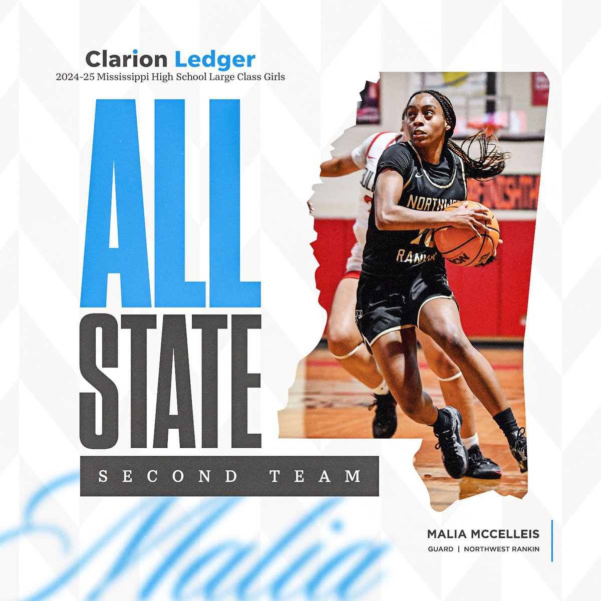 Malia McCelleis (Nickname: MeMe) (@maliamccelleis) on Twitter photo Honored to be recognized as a Clarion Ledger All State Second Team Player! Congratulations to all the honorees! <a href="/TSHLadyLions/">The SisterHood Lady Lions</a> <a href="/NWRGBB/">Northwest Rankin_GirlsBasketball</a> <a href="/MikeSChavez/">Michael Chavez</a> <a href="/MSPreps/">Clarion Ledger Preps</a> Honored to be recognized as a Clarion Ledger All State Second Team Player! Congratulations to all the honorees! <a href="/TSHLadyLions/">The SisterHood Lady Lions</a> <a href="/NWRGBB/">Northwest Rankin_GirlsBasketball</a> <a href="/MikeSChavez/">Michael Chavez</a> <a href="/MSPreps/">Clarion Ledger Preps</a>