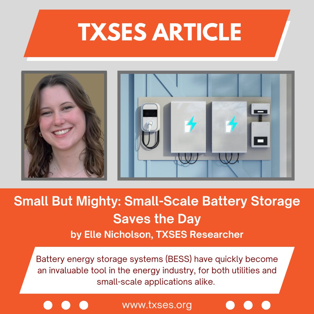 TXSES's tweet image. Article alert!🚨Read how battery energy storage systems, or #BESS, have quickly become an invaluable tool in the energy industry, for both utilities and small-scale applications alike⚡

➡️Read in the latest #SolarReport &amp;amp; on the #TXSES website: txses.org/small-but-migh…