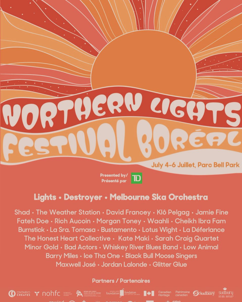 excited to be coming back up to Ontario for this sweet fest! thanks for having me Northern Lights Festival Boreal!