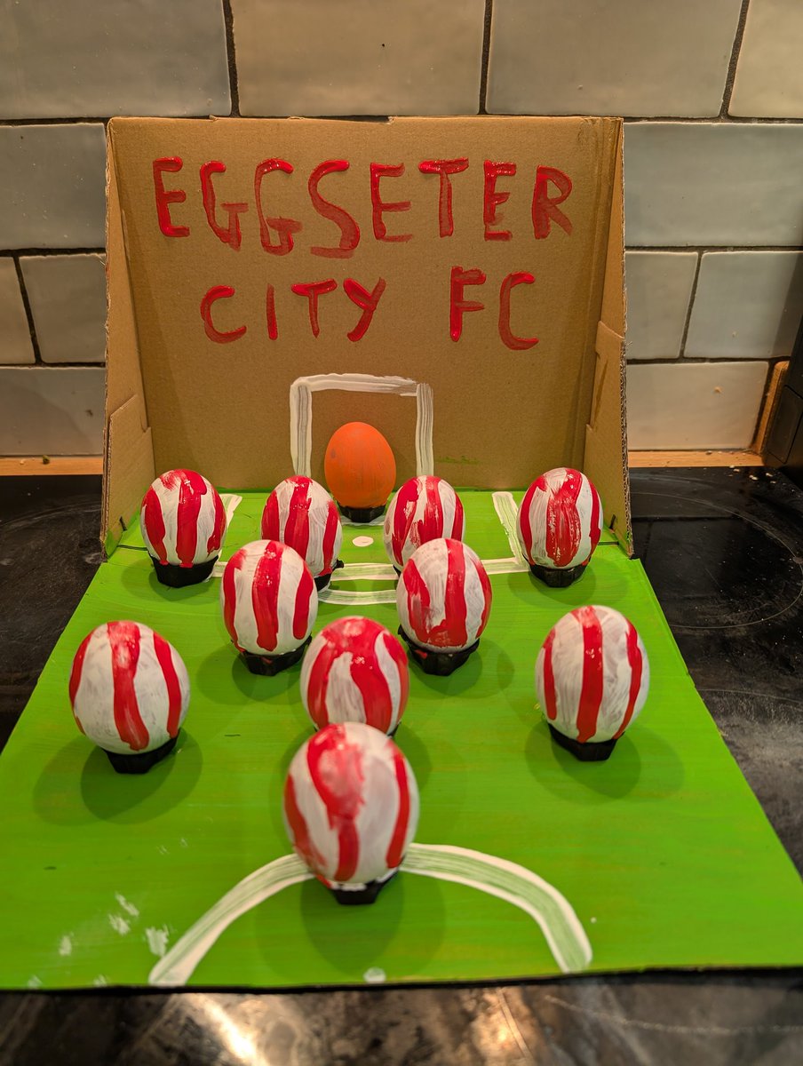 Elliott's idea for Easter Egg competition at school tomorrow! Good effort I say! What do you think <a href="/OfficialECFC/">Exeter City FC</a>??